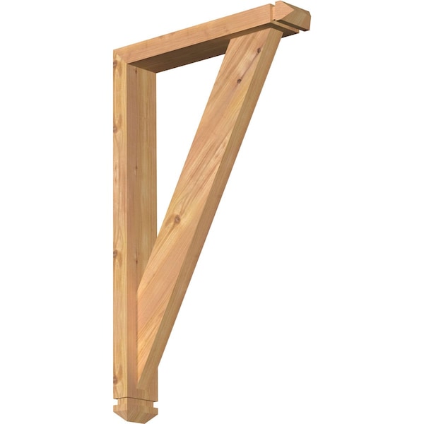 Ekena Millwork Traditional Arts and Crafts Smooth Bracket w/ Offset Brace, Western Red Cedar, 3 1/2"W x 18"D x 30"H BKT0402X18X30TRA03SWR - main